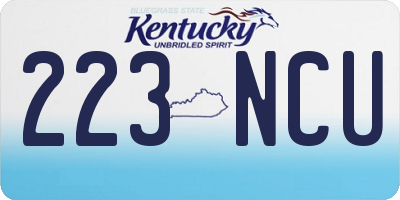 KY license plate 223NCU