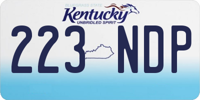 KY license plate 223NDP