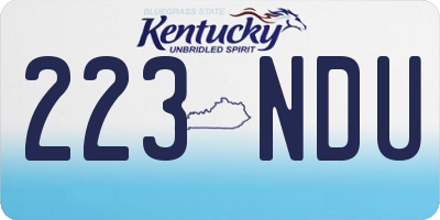 KY license plate 223NDU