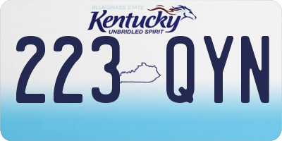 KY license plate 223QYN
