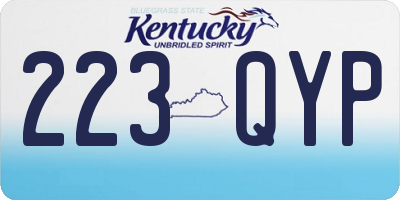 KY license plate 223QYP