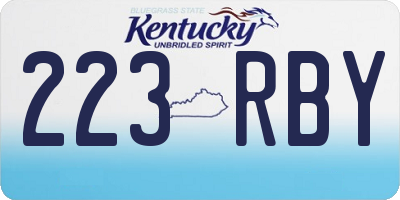 KY license plate 223RBY