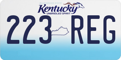 KY license plate 223REG
