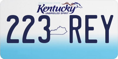 KY license plate 223REY