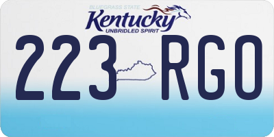 KY license plate 223RGO