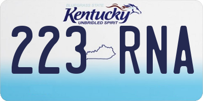 KY license plate 223RNA