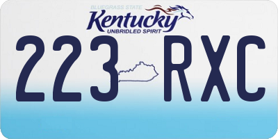 KY license plate 223RXC