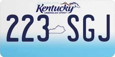 KY license plate 223SGJ
