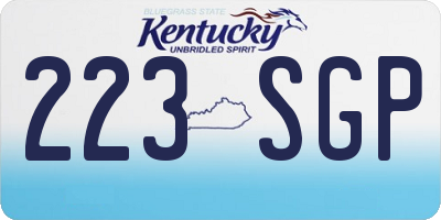 KY license plate 223SGP