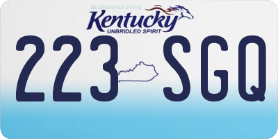 KY license plate 223SGQ