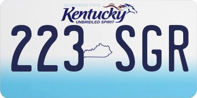 KY license plate 223SGR