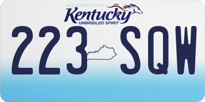 KY license plate 223SQW