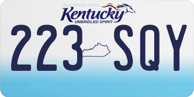 KY license plate 223SQY