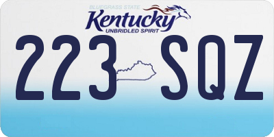 KY license plate 223SQZ