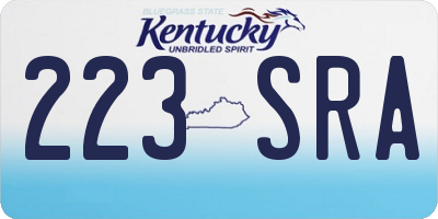 KY license plate 223SRA