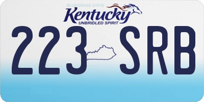 KY license plate 223SRB
