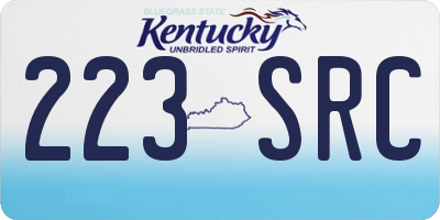 KY license plate 223SRC