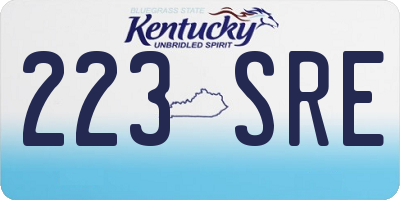 KY license plate 223SRE