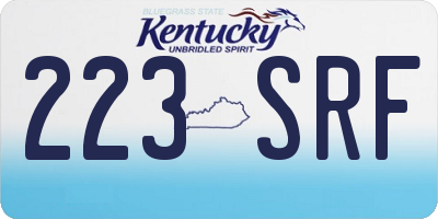 KY license plate 223SRF