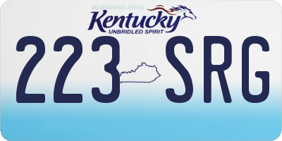 KY license plate 223SRG