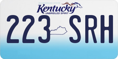 KY license plate 223SRH