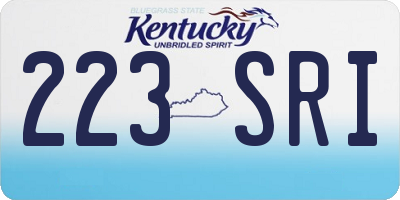 KY license plate 223SRI