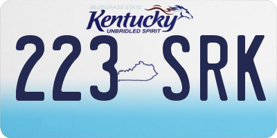 KY license plate 223SRK
