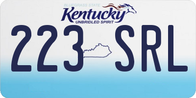 KY license plate 223SRL