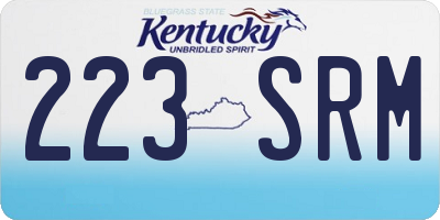 KY license plate 223SRM