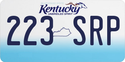 KY license plate 223SRP