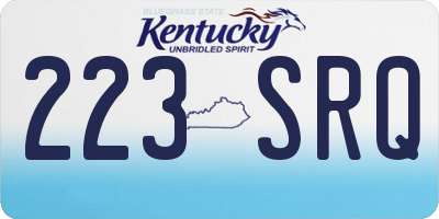 KY license plate 223SRQ