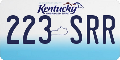 KY license plate 223SRR