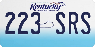 KY license plate 223SRS