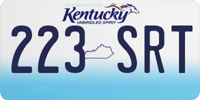 KY license plate 223SRT