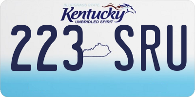 KY license plate 223SRU