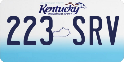 KY license plate 223SRV