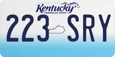 KY license plate 223SRY