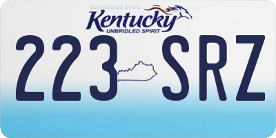 KY license plate 223SRZ