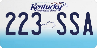KY license plate 223SSA