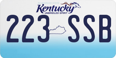 KY license plate 223SSB