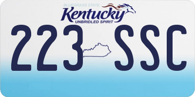 KY license plate 223SSC