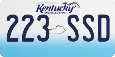 KY license plate 223SSD