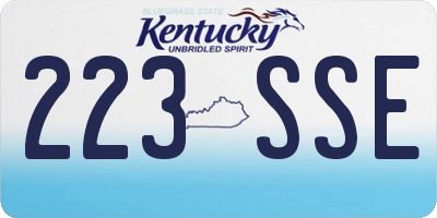 KY license plate 223SSE