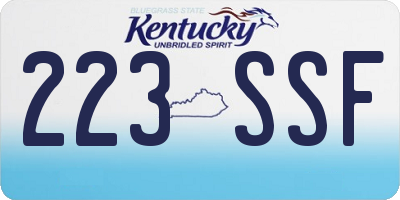 KY license plate 223SSF