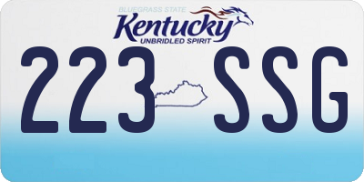 KY license plate 223SSG