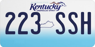 KY license plate 223SSH