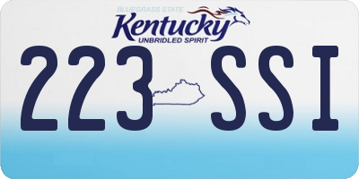 KY license plate 223SSI