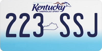KY license plate 223SSJ