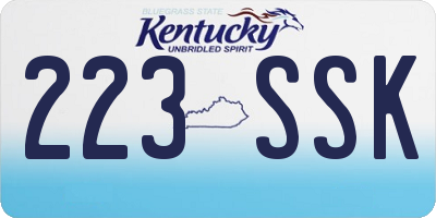 KY license plate 223SSK
