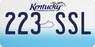 KY license plate 223SSL